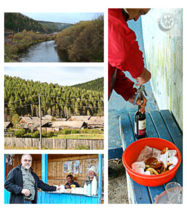 A collage showing images from my road trip to the Siberian Dacha. 