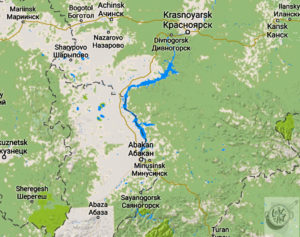 A Google map of the area of Siberian Russia that I traveled to.
