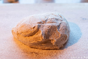 Dough ready for kneading.