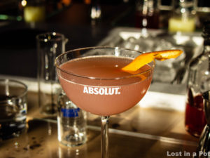 A Cosmopolitan cocktail as made at Absolute Home.