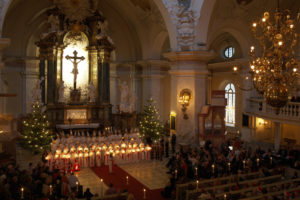 St. Lucia service at Gustav Vasa Church, Stockholm.